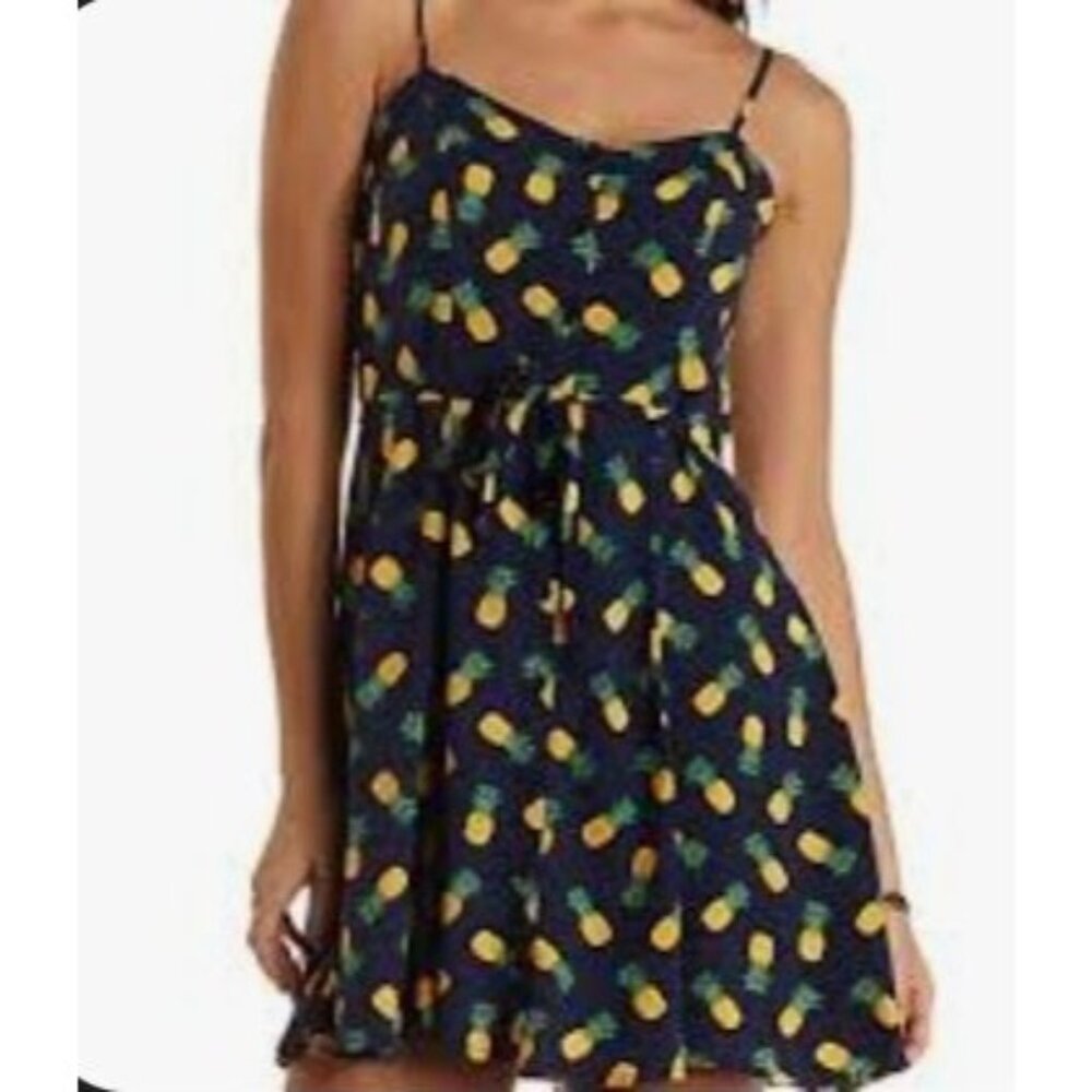Pineapple Print Spaghetti Strap Dress size S